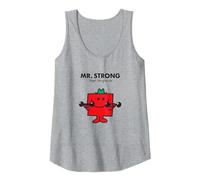 Mr. Men Mr. Strong T-Shirt Tank Top, Women, Heather Grey, X-Large