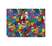 (Mr Men Pattern=5754) Canvas Print DIY Framed Kit Wall Art for Living Room Bedroom Retro Farmhouse Decor 16x20 inch