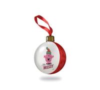 Mr. Messy Christmas Bauble Christmas Bauble - 8cm Tree Decoration with Gold Cap & Red Velvet Loop | Official Mr Men Ornament Festive Home Décor Keepsake
