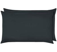 MR&MH Luxury Finest 100% Egyptian Cotton Pillowcase Pair - Premium Soft Cotton Pillow Covers, 2 Pack Set Available in 14 colors (Charcoal)