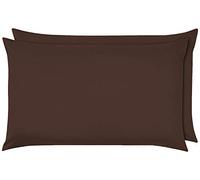 MR&MH Luxury Finest 100% Egyptian Cotton Pillowcase Pair - Premium Soft Cotton Pillow Covers, 2 Pack Set Available in 14 colors (Chocolate)