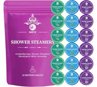 MR MIRYE Shower Steamers Aromatherapy Bulk for Women Men, Organic Shower Bombs with Eucalyptus Lavender Peppermint Essential Oil, 18-Pack Shower Bombs Gift Set