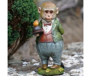 Mr Monkey Resin Sculpture | Home Garden Ape Chimp Statue Outdoor Animal Ornament Jungle Animals Gift