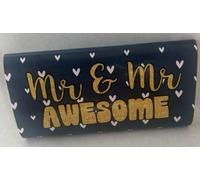Mr & Mr Awsome, Novelty, funny, themed Chocolate Bar gift.For wedding congratulations. Gay Pride gift for friends, family and work colleagues. (One Size, Salted Caramel)