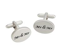 Mr & Mr Cufflinks - Onyx Art CK963 LGBT Gay Wedding Gift In Premier Life Packaging