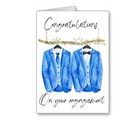 Mr Mr Gay engagement congratulations Card same sex suits