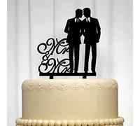Mr & Mr Pride Topper - Men & Gay Wedding Cake Decor for Anniversary & Engagement