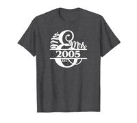Mr. & Mrs. 2005 20th Wedding Anniversary T-Shirt, Men, Dark Heather Grey, 4X-Large