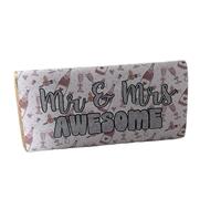 Mr & Mrs Awsome, Novelty, funny, themed Chocolate Bar gift.For wedding congratulations. Gay Pride gift for friends, family and work colleagues. (One Size, Milk Chocolate)