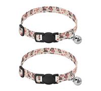 Mr &mrs Bear Anime Valentine Dog Collars Quick Release Buckle Collar For Female Dogs 2 Pack