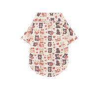Mr &mrs Bear Anime Valentine Summer Dog Shirts Collared Polo T-Shirts Button Up Soft, Lightweight, and Breathable Short Sleeve Pet T-Shirt Puppy Sweatshirt Perfect for Everyday Wear, and