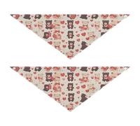 Mr &mrs Bear Anime Valentine's Day Dog Grooming Bandanas Bulk Adjustable Dog Breed Bib Cute Pet Holiday Set for Dogs Cats
