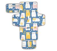 Mr &mrs Bear Peach Blue Reusable Diaper Changing Pads with Tissue Pocket Waterproof Pads for Baby with Built-in Pillow cambiador de pa?ales para Bebes