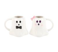 Something Different Mr And Mrs Boo Ghost Shaped Mug Set, White
