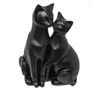 Mr & Mrs Cat Ornament Pair of Stylized Cats Statue Home Decor Sculpture For Cat Lovers | Measures 21cm Tall by 16cm Wide by 12cm Deep Approximately (Black Cats - Gift Boxed)
