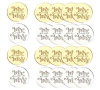 Mr & Mrs Cupcake Toppers Love Mr Mrs Topper Acrylic Cake Disc Mirror Round Toppers Wedding Propose Cake Decoration Baking Dessert Decor for Wedding Engagement Birthday Party Décor