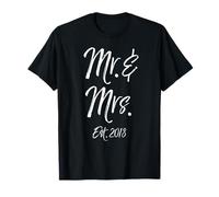 Mr. & Mrs. Est. 2018 Shirt Matching Couples Wedding Gift Tee T-Shirt