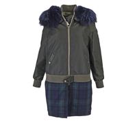 Mr & Mrs Italy faux fur-collar plaid coat - Green XS
