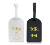 Mr Mrs Luggage Tags, Couple Travel Tags Bridal Shower Gift Honeymoon Travel Essentials Gift for Wedding, Honeymoon, Anniversary