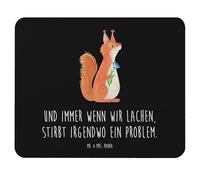 Mr. & Mrs. Panda Mouse Mat Squirrel Flower - Black - PC Accessories, Study, Computer Accessories, Office Equipment, Mouse Mat