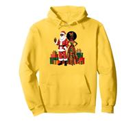 Mr. & Mrs. Santa Claus in Kente Fabric African American Xmas Pullover Hoodie