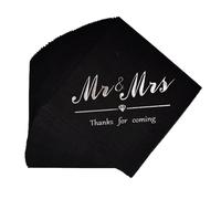Mr & Mrs Silver & Black 50pc Disposable Napkins, Perfect for Bar & Beverage Service