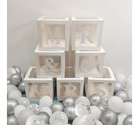 MR & MRS Transparent Balloon Box Set - Wedding Decorations for Bridal Shower, Engagement Party & Wedding Venue Decor Props