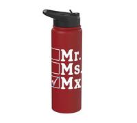 Mr. Ms. Mx. Gender Neutral LGBTQI Pride Month Stainless Steel Insulated Water Bottle