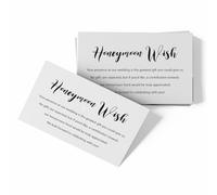 Mr.Mug Honeymoon Fund Cards for Wedding, No Gifts Request Insert, Rustic Style, 3.5x5 Inch, 50 Pack