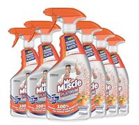 Mr Muscle Bathroom Cleaner, Platinum Antibacterial Bathroom Spray, Mandarin, Pack of 6 (6 x 750ml)