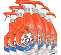 Mr Muscle Bathroom Spray Cleaner Advanced Bathroom Cleaner for Soap, Scum & Grime, Limescale Remover, Descaler, Antibacterial, Toilet, Shower, Sink, Bath 750ml Bulk Buy of 6