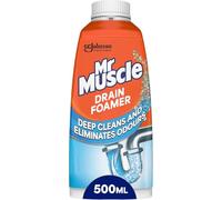 Mr Muscle Drain Foamer Pipe Cleaner 500ml | Deep Clean & Odour Eliminator | Expanding Foam Unblocker for Bathroom & Kitchen Drains | Removes Hair, Gunge & Grease
