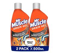 Mr Muscle Drain Unblocker Liquid 2 x 500ml Sink Drain Cleaner Strong Fast