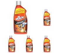 Mr Muscle Drain Unblocker Liquid (500ml), Sink & Drain Cleaner, Strong & Fast Acting Heavy Duty Drain Gel, Dissolves Clogs, Works 3x Better Than Bleach, Safe for All Pipes (Pack of 5)