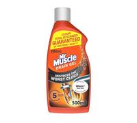 Mr Muscle Drain Unblocker, Sink & Drain Cleaner, Fast Acting Heavy Duty Drain Gel, Dissolves Clogs, Works 3x Better Than Bleach, Safe for All Pipes, 500ml