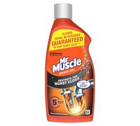 Mr Muscle Drain Unblocker, Sink & Drain Cleaner (500ml), Up to 1 Use, Fast Acting Heavy Duty Drain Gel, Dissolves Clogs, Works 3x Better Than Bleach, Safe for All Pipes