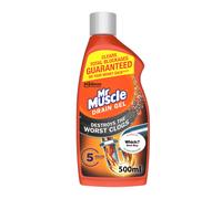 Mr Muscle Drain Unblocker, Sink & Drain Cleaner, Fast Acting Heavy Duty Gel Formula, Dissolves Clogs, Works 3x Better Than Bleach, Safe for All Pipes