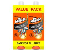 Mr Muscle Drain Unblocker Sink Drain Cleaner Fast Acting Heavy Duty Gel Formula Dissolves Clogs Works 3x Better Than Bleach Safe for All Pipes Duo P