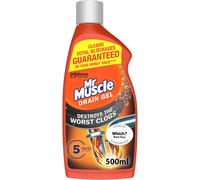 Mr Muscle Drain Unblocker, Sink & Drain Cleaner, Fast Acting Heavy Duty Gel Formula, Safe for All Pipes, 500ml