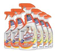 Mr Muscle Kitchen Cleaner, Platinum Antibacterial Kitchen Spray, Citrus, Pack of 6 (6 x 750 ml)