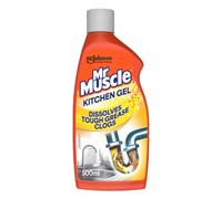Mr Muscle Kitchen Drain Unblocker Liquid (500ml), Sink & Drain Cleaner, Strong & Fast Acting Heavy Duty Gel, Dissolves Clogs, Works 3x Better Than Bl