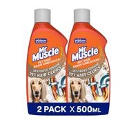 Mr Muscle Pet Hair Drain Unblocker Liquid (2 x 500ml), Sink & Drain Cleaner, Strong & Fast Acting Heavy Duty Formula, Dissolves & Removes Pet Hair, W