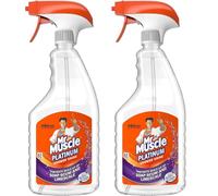 Mr Muscle Platinum Shower Shine Cleaner Spray 2 x 750ml | Bathroom Cleaner | Removes Soap Scum, Limescale & Water Marks | Streak-Free Shine | Fresh Fragrance | Trigger Spray Bottle