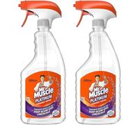 Mr Muscle Platinum Shower Shine Cleaner Spray 2 x 750ml | Bathroom Cleaner | Removes Soap Scum, Limescale & Water Marks | Streak-Free Shine | Fresh Fragrance | Trigger Spray Bottle