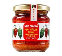 MR NAGA Hot Pepper Pickle, Very Hot, Naga 190gm, Glass Jar-Ghost Pepper Pickle (2 x Pickle Jars - 190gms)