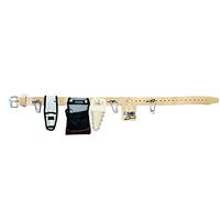 MR NOLA STORE Scaffold Tool Belt, Leather, 2" Wide, Fits Waist 44" - 54", Beige