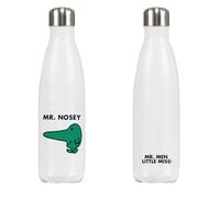 Mr. Nosey Stainless Steel Water Bottle - 500ml | 26cm x 7cm Reusable Drink Bottle | Official Mr Men Gift | Proudly Printed in The UK | Eco-Friendly & Durable Design