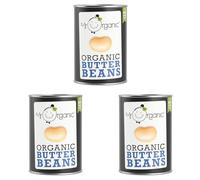 Mr Organic - Butter Beans 400g - Vegan, Gluten-Free, Non-GMO, and Organic Butter Beans for Healthy Meals (Pack of 3)