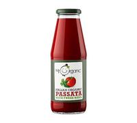 Mr Organic - Organic Passata & Basil 690 grams - Non GMO & Preservative Free - Gluten Free & Vegan - for Home Cooking