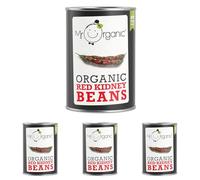 Mr Organic - Red Kidney Beans 400g - Organic & Non-GMO - High in Protein and Fibre - Perfect for Chili, Salads, Soups, and More - Gluten-Free & Vegan (Pack of 4)